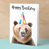 Birthday Card For Him or Her Fun Birthday Card of A Brown Bear Happy Birthday Card For Mum, Dad, Sister Brother