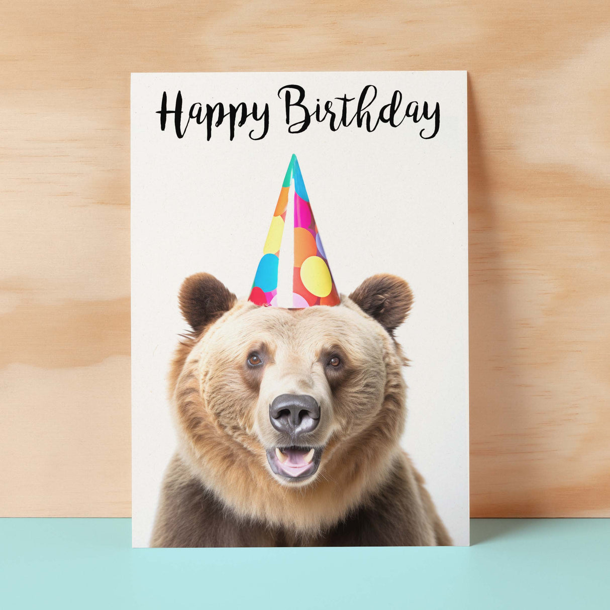 Birthday Card For Him or Her Fun Birthday Card of A Brown Bear Happy Birthday Card For Mum, Dad, Sister Brother