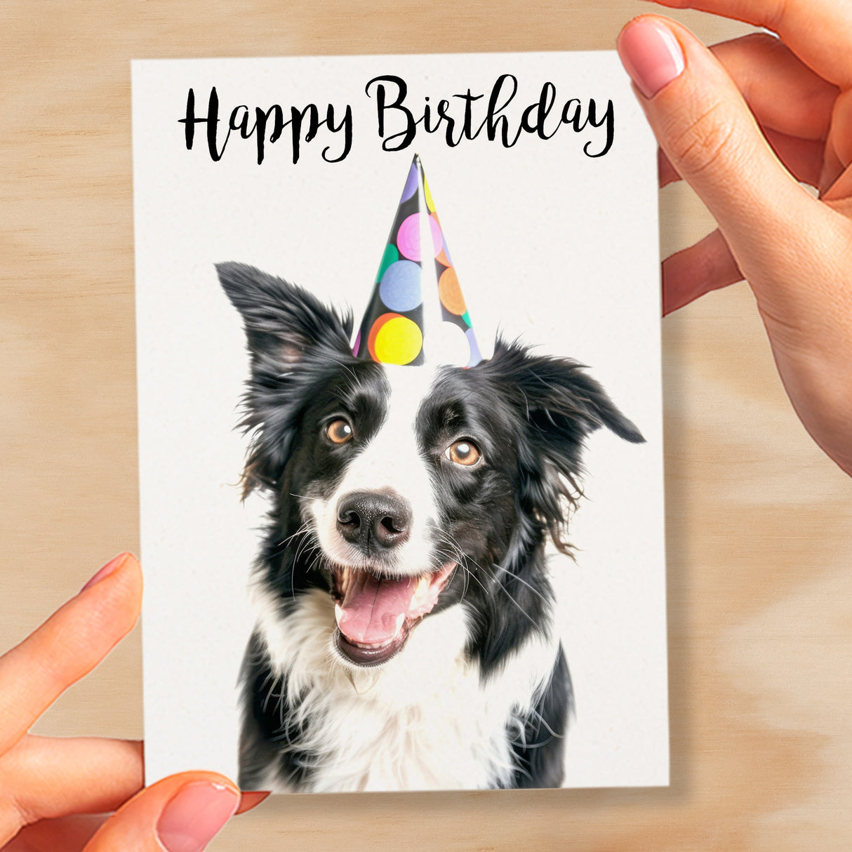 Birthday Card For Him or Her Fun Birthday Card of A Collie Dog Happy Birthday Card For Mum, Dad, Sister Brother