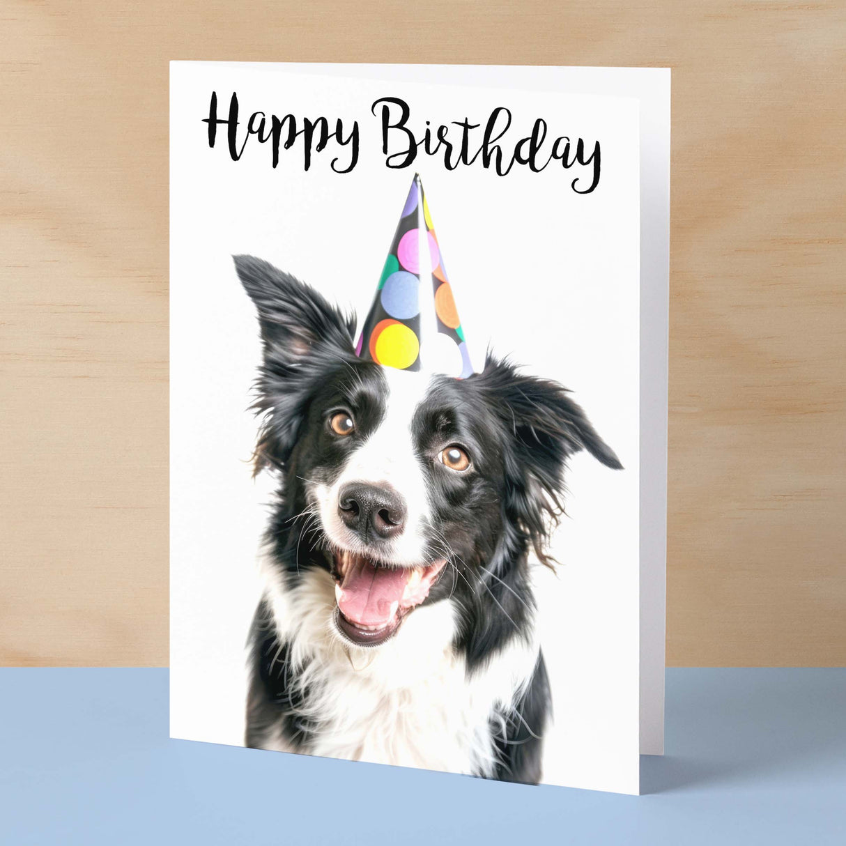 Birthday Card For Him or Her Fun Birthday Card of A Collie Dog Happy Birthday Card For Mum, Dad, Sister Brother