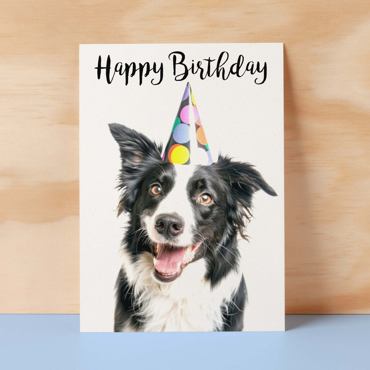 Birthday Card For Him or Her Fun Birthday Card of A Collie Dog Happy Birthday Card For Mum, Dad, Sister Brother