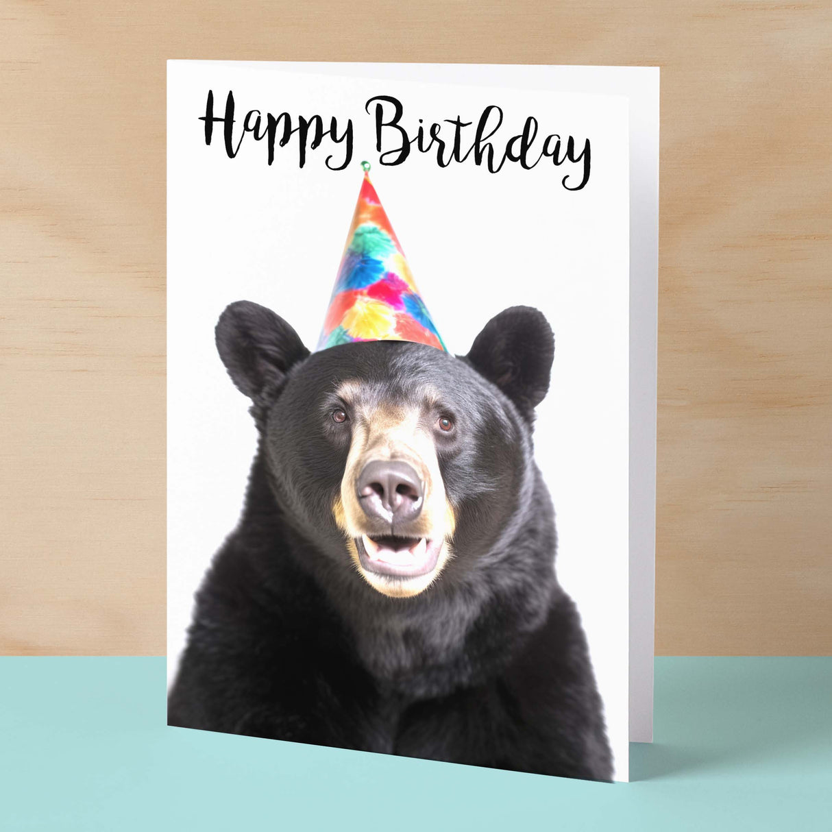 Birthday Card For Him or Her Fun Birthday Card of A Black Bear Happy Birthday Card For Mum, Dad, Sister Brother