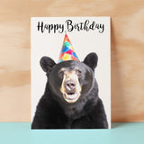 Birthday Card For Him or Her Fun Birthday Card of A Black Bear Happy Birthday Card For Mum, Dad, Sister Brother