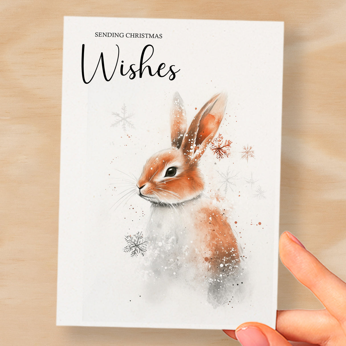 Elegant Christmas Card Featuring a Watercolour Stag Illustration Christmas Wishes Stag Christmas Card