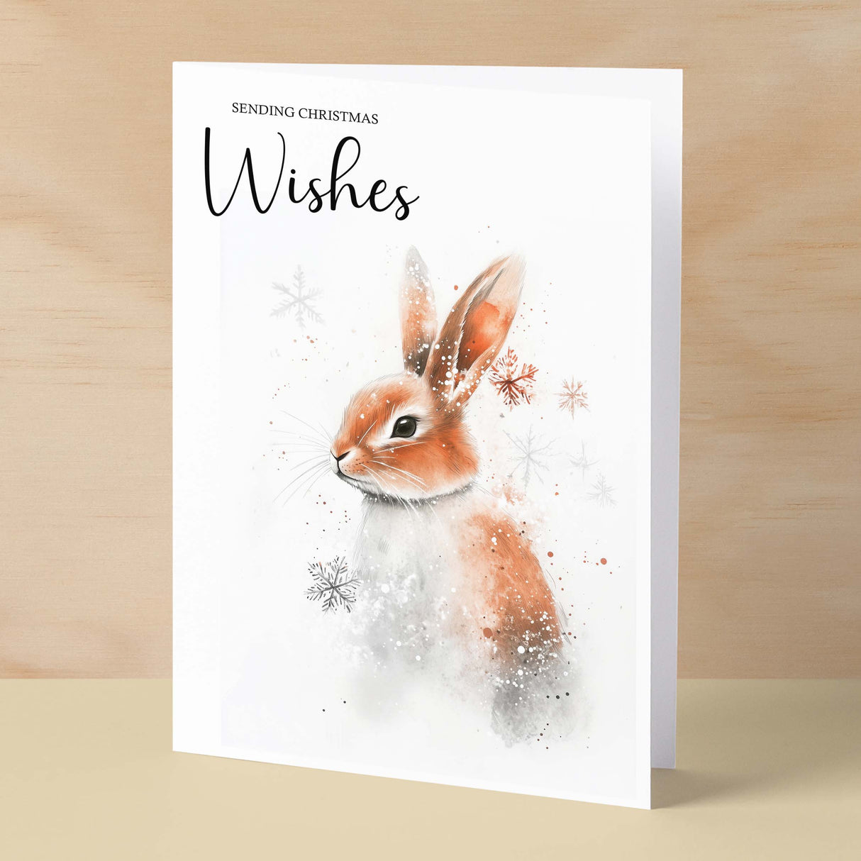 Elegant Christmas Card Featuring a Watercolour Stag Illustration Christmas Wishes Stag Christmas Card