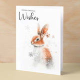 Elegant Christmas Card Featuring a Watercolour Stag Illustration Christmas Wishes Stag Christmas Card