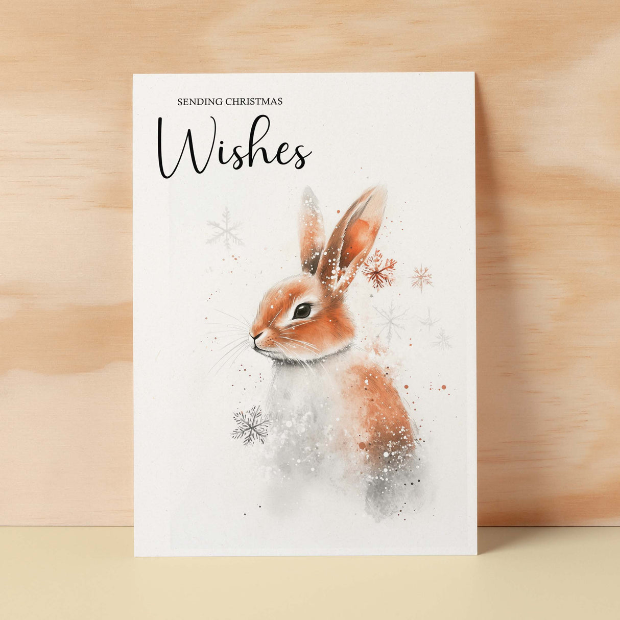 Elegant Christmas Card Featuring a Watercolour Stag Illustration Christmas Wishes Stag Christmas Card