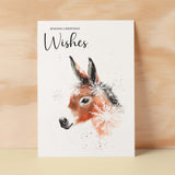 Elegant Christmas Card Featuring a Watercolour Rabbit Illustration Christmas Wishes Bunny Christmas Card