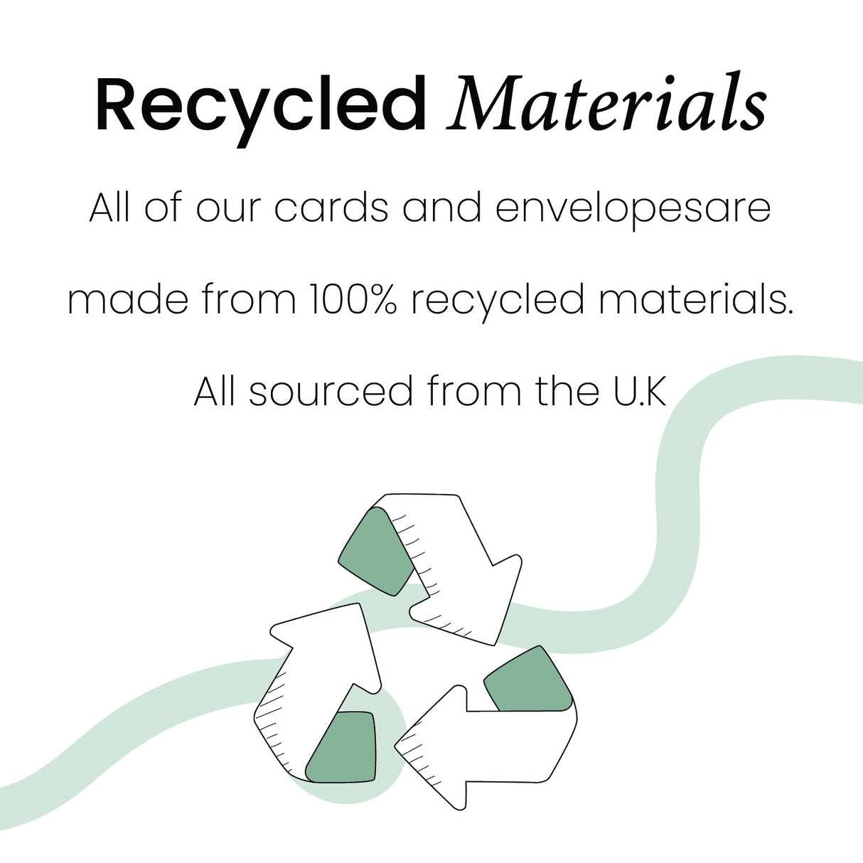 All of our greeting cards are made from 100% recycled material from the UK