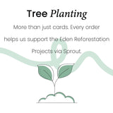 Each greeting card will help with fund tree planting via the GoodAPI who supports reforestation projects around the world