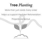 Each greeting card will help with fund tree planting via the GoodAPI who supports reforestation projects around the world