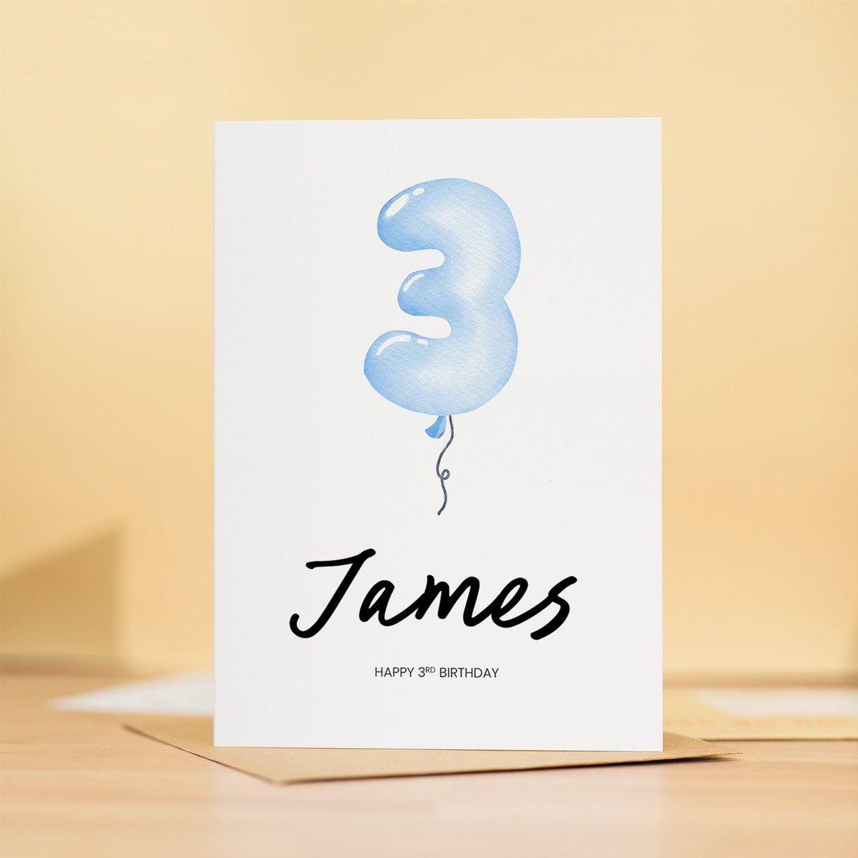 Personalised 3rd Birthday Card For Boy Three Year Old Birthday Card Custom Card For Third Birthday For Boy Happy 3rd Birthday Card