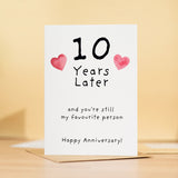 10th Wedding Anniversary Card For Wife Anniversary Card for Husband 10 Year Anniversary Card For Boyfriend or Girlfriend 10 Year Anniversary Card