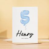 Personalised 5th Birthday Card For Boy Five Year Old Birthday Card Custom Card For Fifth Birthday For Boy Happy 5th Birthday Card