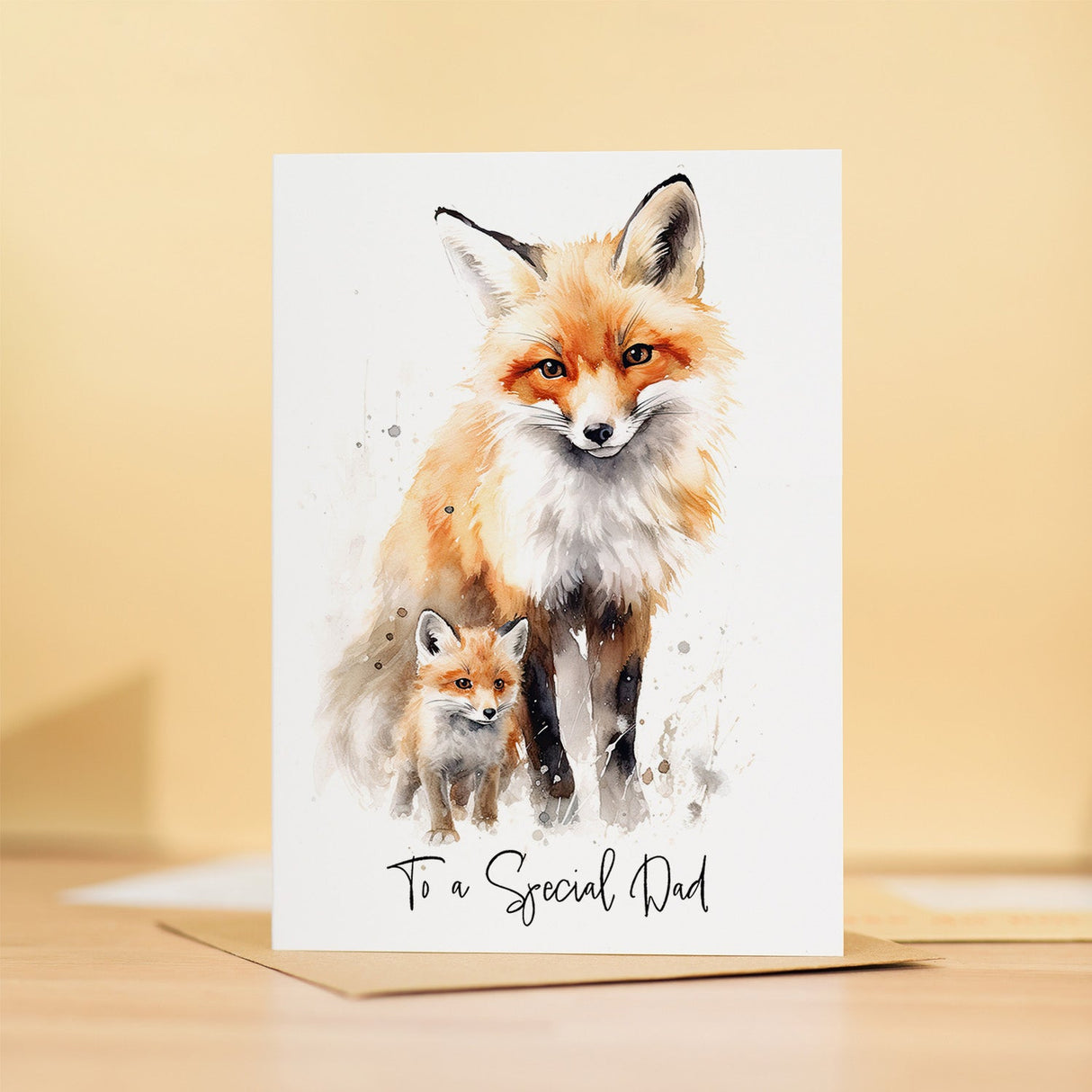 Birthday Card For Dad Card for Father Day Birthday Card For Him Birthday Gift For Dad Happy Birthday Card For Dad with Fox Illustration