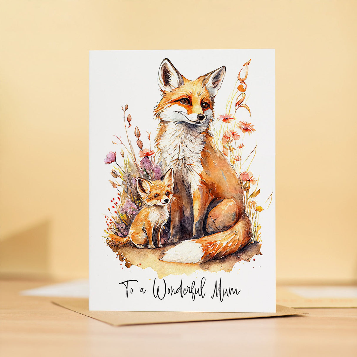 Birthday Card For Mum Card for Mothers Day Birthday Card For Her Birthday Gift For Mum Happy Birthday Card For Mum with Fox Illustration