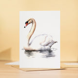 Swan Notelet Card For Anyone Any Occasion Card For Her or For Him 5x7, A6 Card For Birthday or Easter Card Thank You Card Wildlife