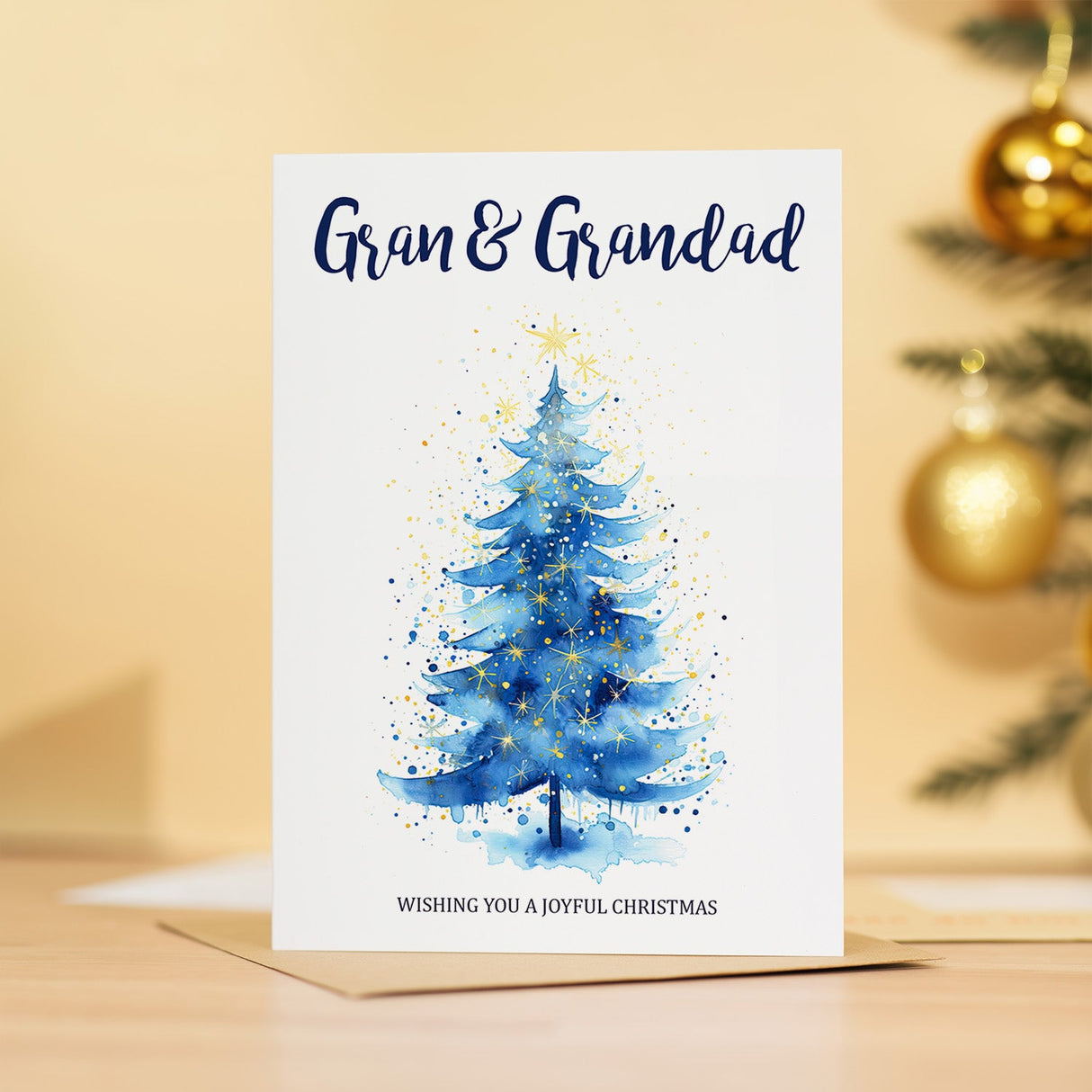 Christmas Card For Gran and Grandad Card For Granparents Xmas Card For Gran & Grandad Christmas Card for Loved Ones Christmas Tree Card