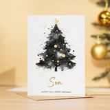 Son Christmas Card with Christmas Tree Merry Wishing