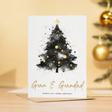 Christmas Card For Gran & Grandad Christmas Tree Card Wising You A Merry Christmas