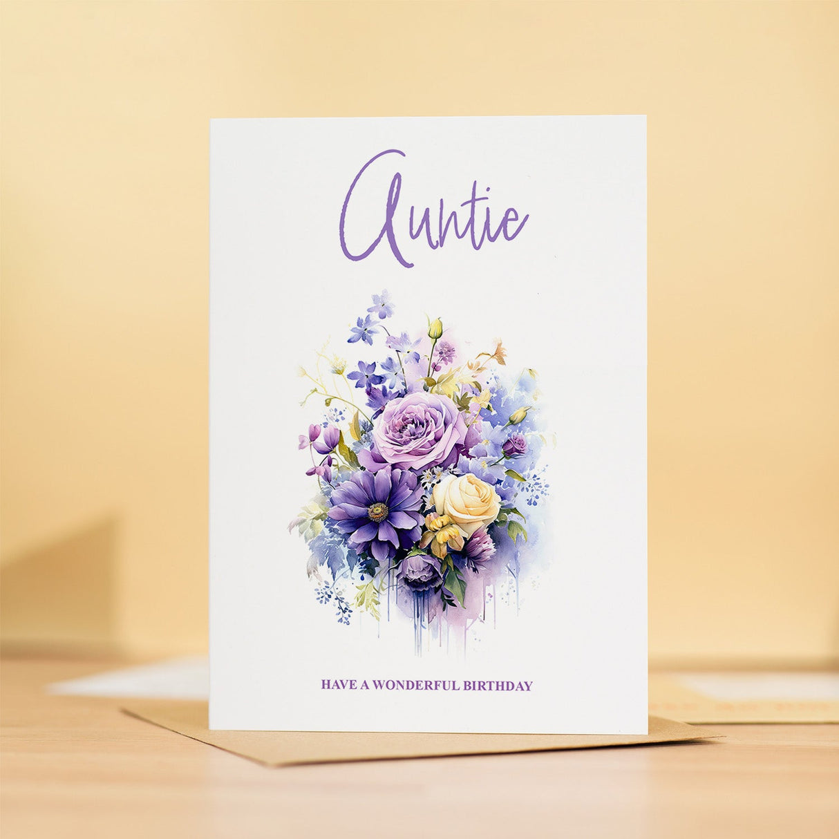 Birthday Card For Auntie Card For Her Card for Auntie Luxury Card For Auntie Birthday Card for Loved One Auntie Card Birthday Flower Card