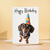 Birthday Card For Her Card For Friend Mum or Sister Birthday Card For Him Brother Dad Happy Birthday Card of Dachshund Dog Fun Birthday Card