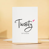 Twenty Year Anniversary Card For Husband 20 Year Anniversary Card Boyfriend or Girlfriend Wedding Anniversary Card For Wife