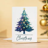 Brother & Partner Christmas Card, Watercolour Christmas Tree Design, For Him, Christmas Card