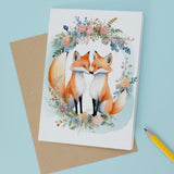 Anniversary Card For Husband Card for Anniversary Card For Wife Fox Anniversary Card For Couple Engagement Card For Couple Wedding Card