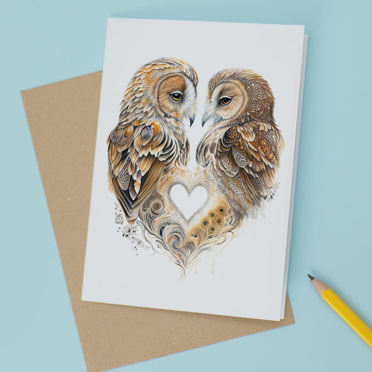 Anniversary Card for Her Anniversary Card for Wife Anniversary Card For Husband Boyfriend or Girlfriend Brown Owls