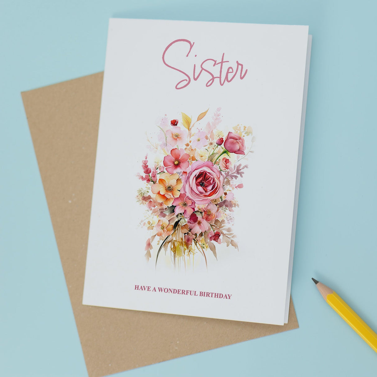 Birthday Card For Sister Card For Her Card for Sister Luxury Card For Sister Birthday Card for Loved One Sister Card Birthday Flower Card