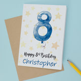 Personalised 8th Birthday Card For Boy Custom Name Card For Boy Eighth Birthday Card For Child Birthday Card for Boy Custom 8th Birthday