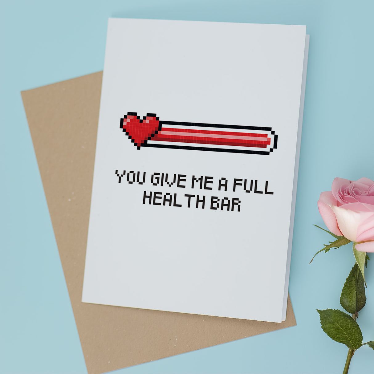 Valentine's Day Card For Boyfriend or Husband Love Card For Husband Valentine's Day Card For Gamer Full Health Bar