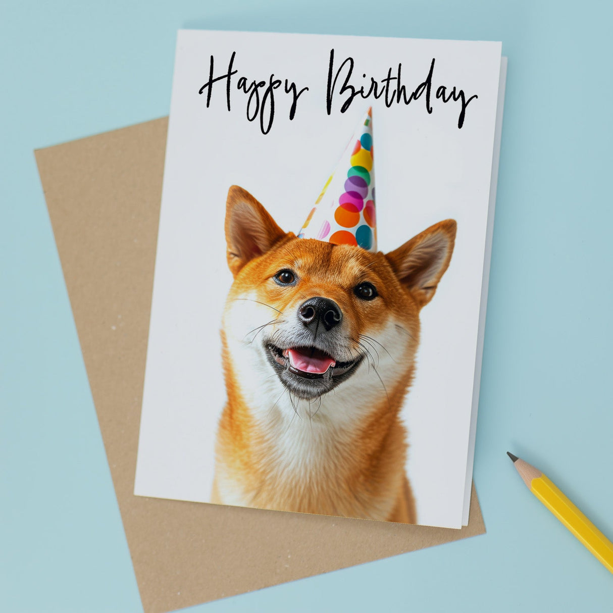 Birthday Card For Her Card For Friend Mum or Sister Birthday Card For Him Brother Dad Happy Birthday Card of Shiba Inu Dog Fun Birthday Card