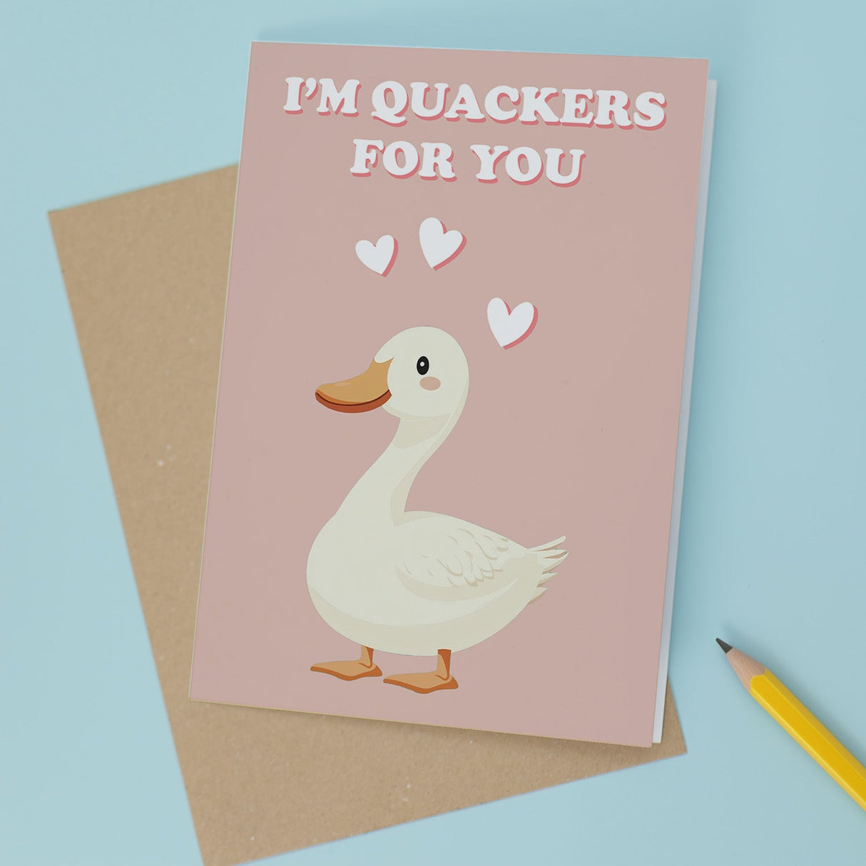 Cute Anniversary Card I'm Quackers for You Cute Duck Anniversary Card For Him or Her