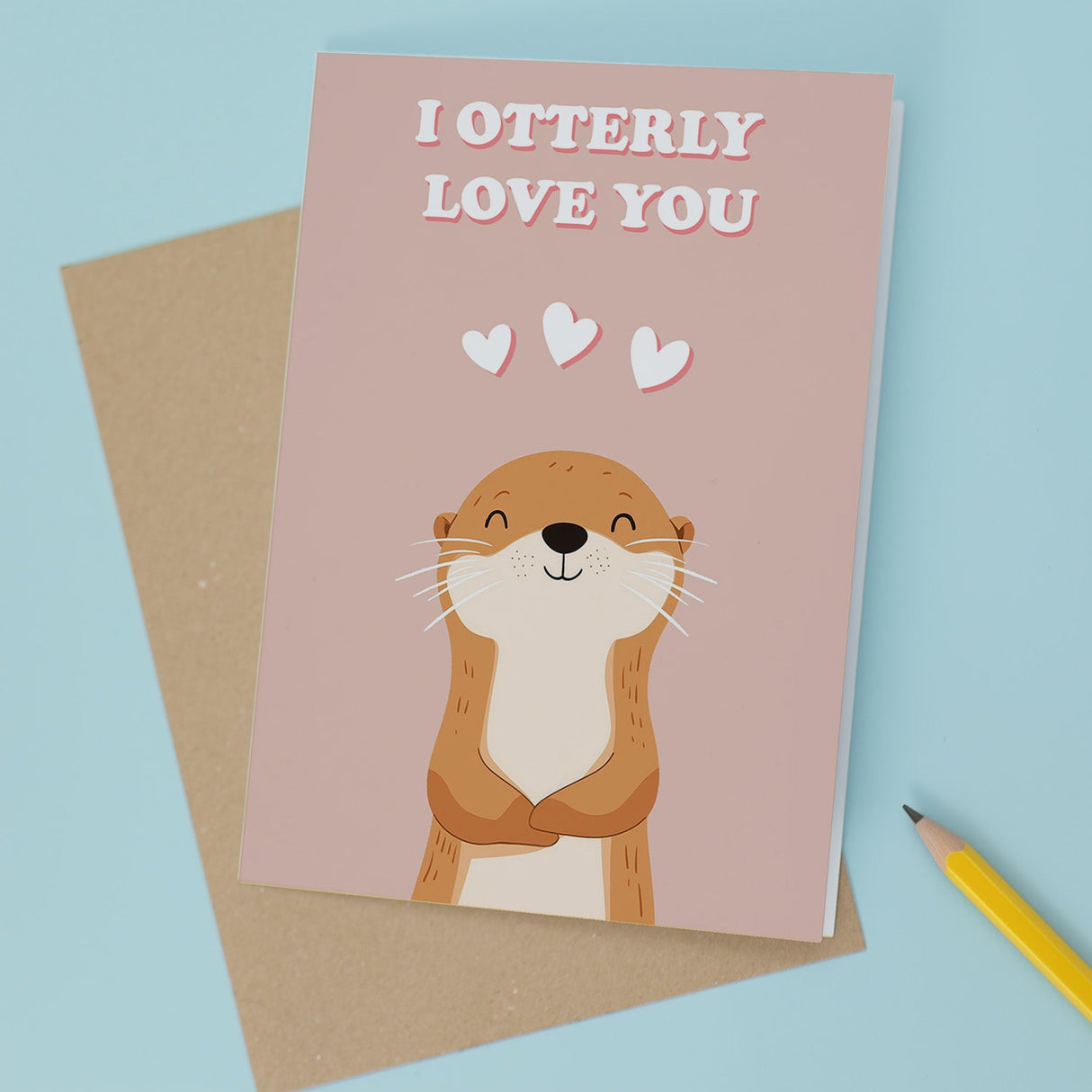 Cute Anniversary Card I'm Otterly Love You Cute Otter Anniversary Card For Him or Her