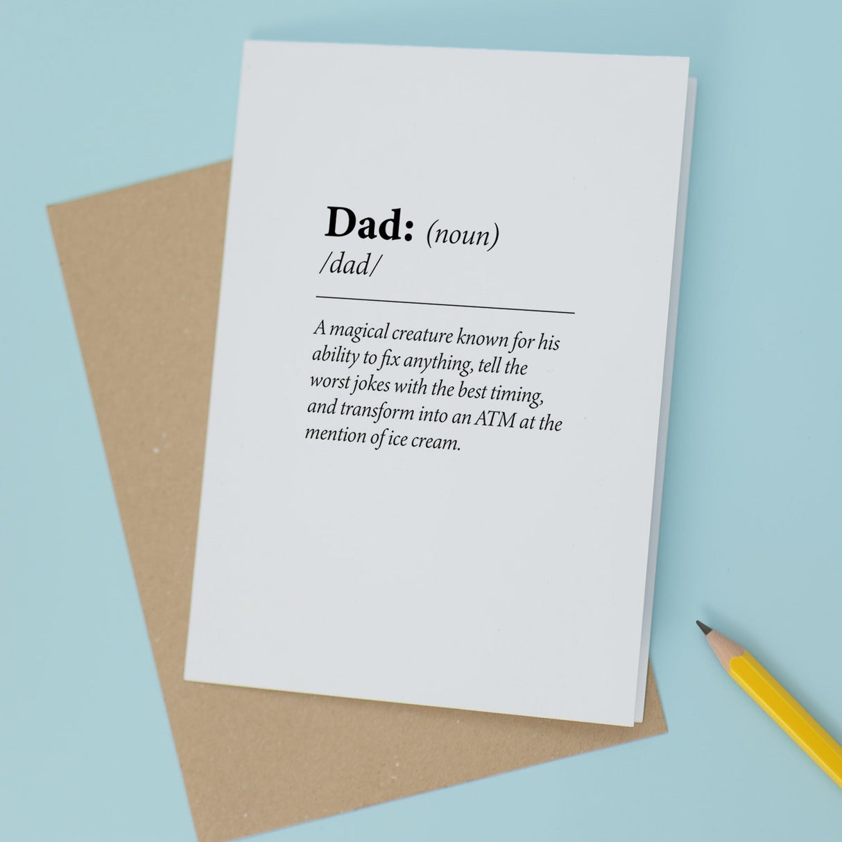 Birthday Card For Dad Fun Dictionary Quote Card For Dad Custom Message Card For Dad Birthday Card For Daddy