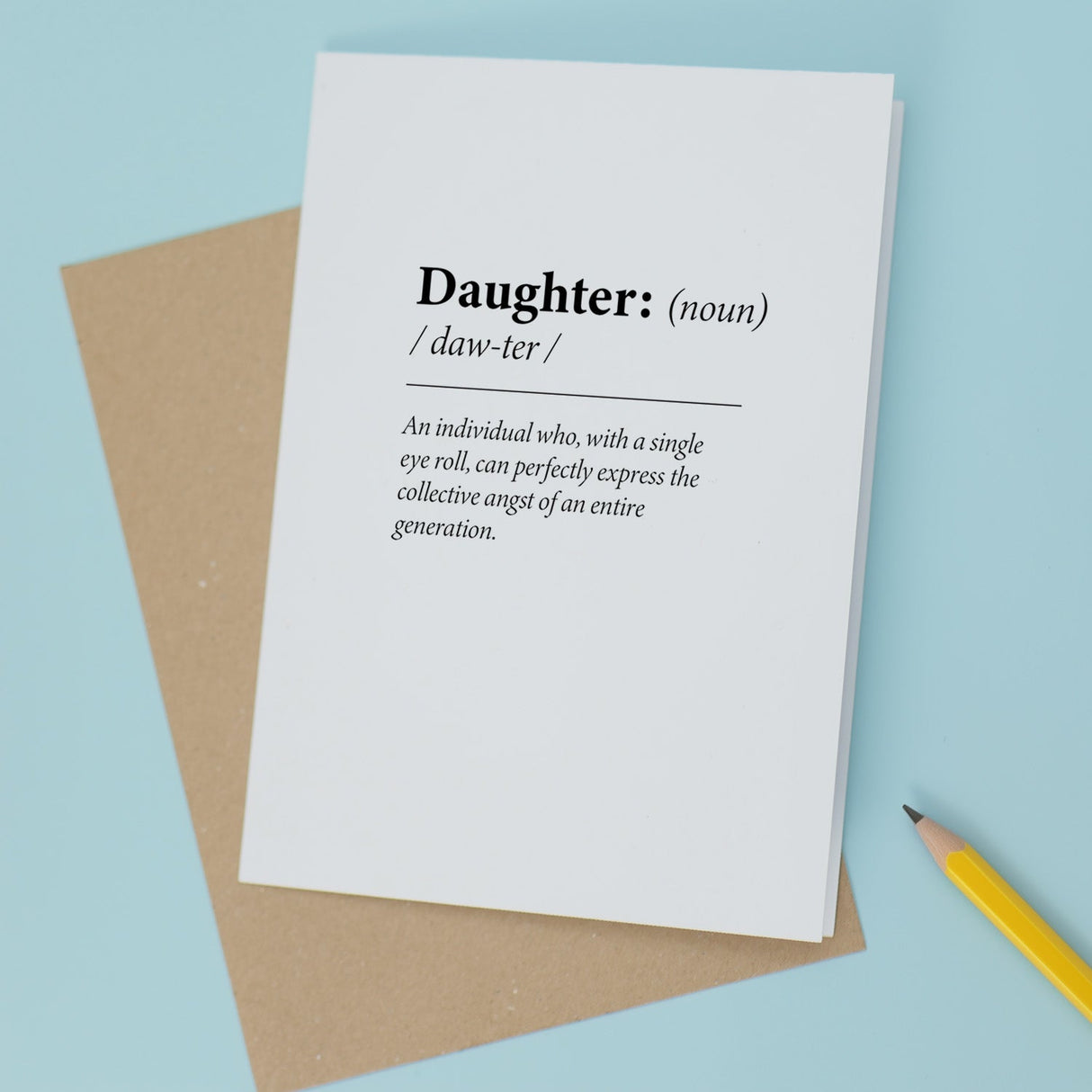 Birthday Card For Daughter Fun Dictionary Quote Card For Daughter Custom Message Card For Daughter Funny Birthday Card For Daughter