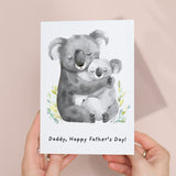 Father's Day Card For Daddy Cute Koala and Joey Illustration Father's Day Card For Dad Father's Day Gift From Child