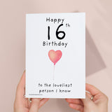 16th Birthday Card for Her Birthday Card Daughter 16th Birthday Card For Sister Birthday Card 16 th Birthday Card For Friend