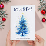 Christmas Card For Mum and Dad Card For Mum Xmas Card for Dad For Christmas Card for Loved One Mum and Dad Card Christmas Tree Card