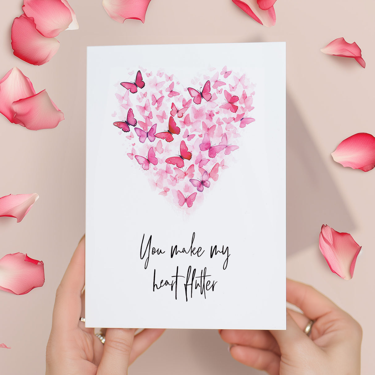 Valentine's Day Card for Her Valentine's Day Card for Wife Valentine's Day Card For Husband Boyfriend or Girlfriend Butterfly Heart