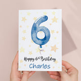 Personalised 6th Birthday Card For Boy Custom Name Card For Boy Sixth Birthday Card For Child Birthday Card for Boy Custom 6th Birthday