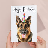 Birthday Card For Her Card For Friend Mum or Sister Birthday Card For Him Brother Dad Happy Birthday Card of German Shepherd Dog Card