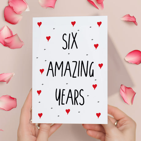 6 Year Anniversary Card for Wife Husband Boyfriend Girlfriend Wedding Moment