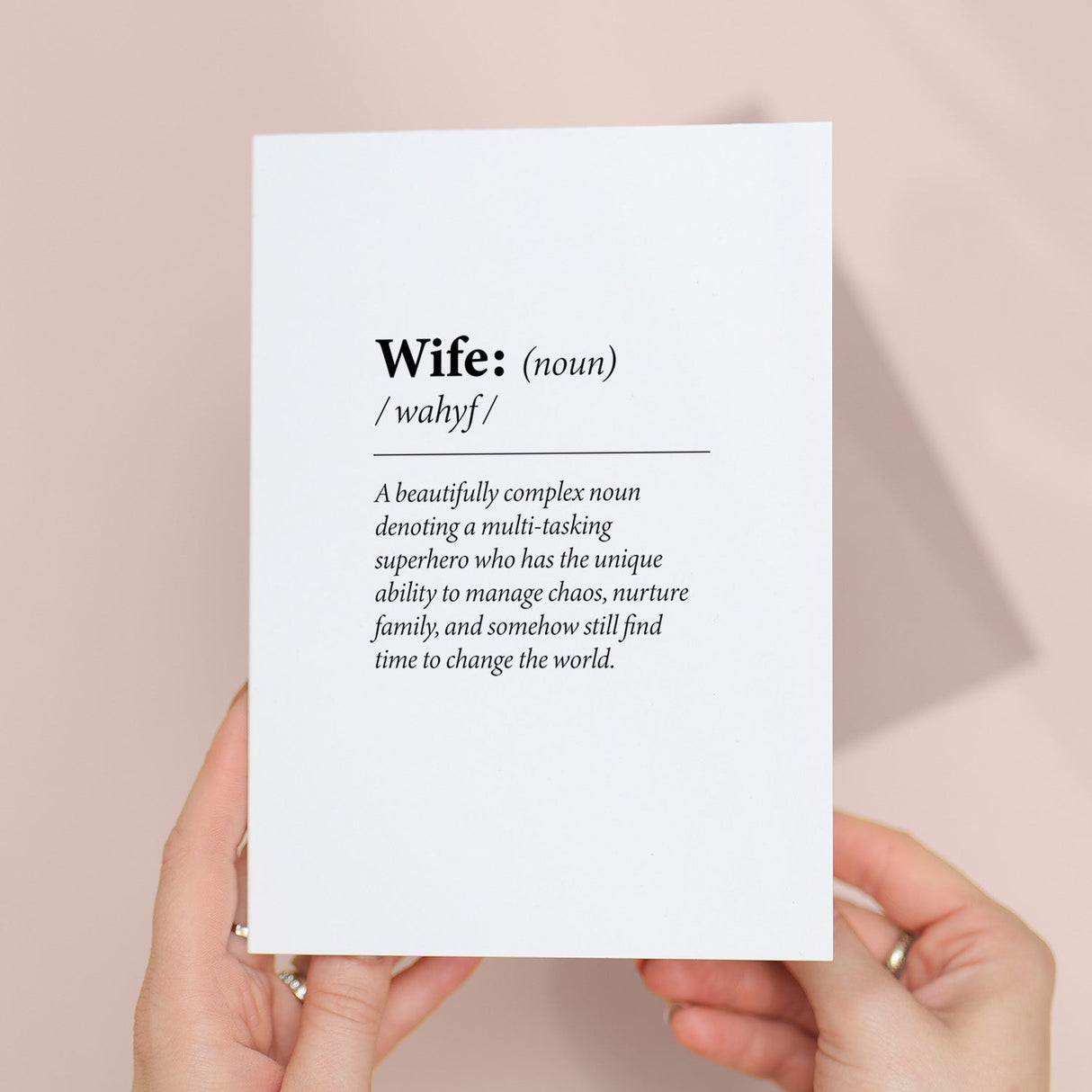 Birthday Card For Wife Fun Dictionary Quote Card For Wife Custom Message Card For Wife Funny Birthday Card For Wife