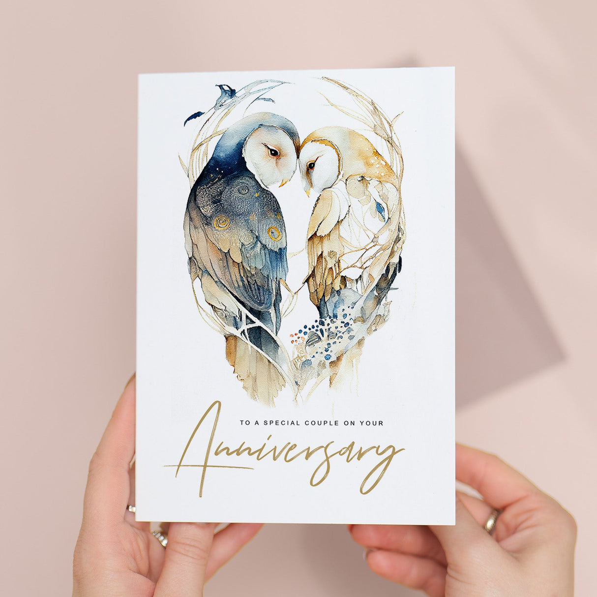 Personalised Anniversary Card For Couple Custom Anniversary Card Anniversary Card For Son and Daughter Inlaw Card Owl Anniversary Card