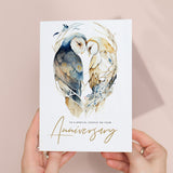 Personalised Anniversary Card For Couple Custom Anniversary Card Anniversary Card For Son and Daughter Inlaw Card Owl Anniversary Card