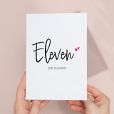 Eleven Year Anniversary Card For Husband 11 Year Anniversary Card Boyfriend or Girlfriend Wedding Anniversary Card For Wife