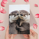 Anniversary Card – Cute Otters Cuddling, Love Card for Husband or Wife